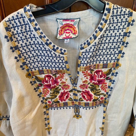 Johnny Was Linen Embroidered Dress. EUC - Picture 2 of 8